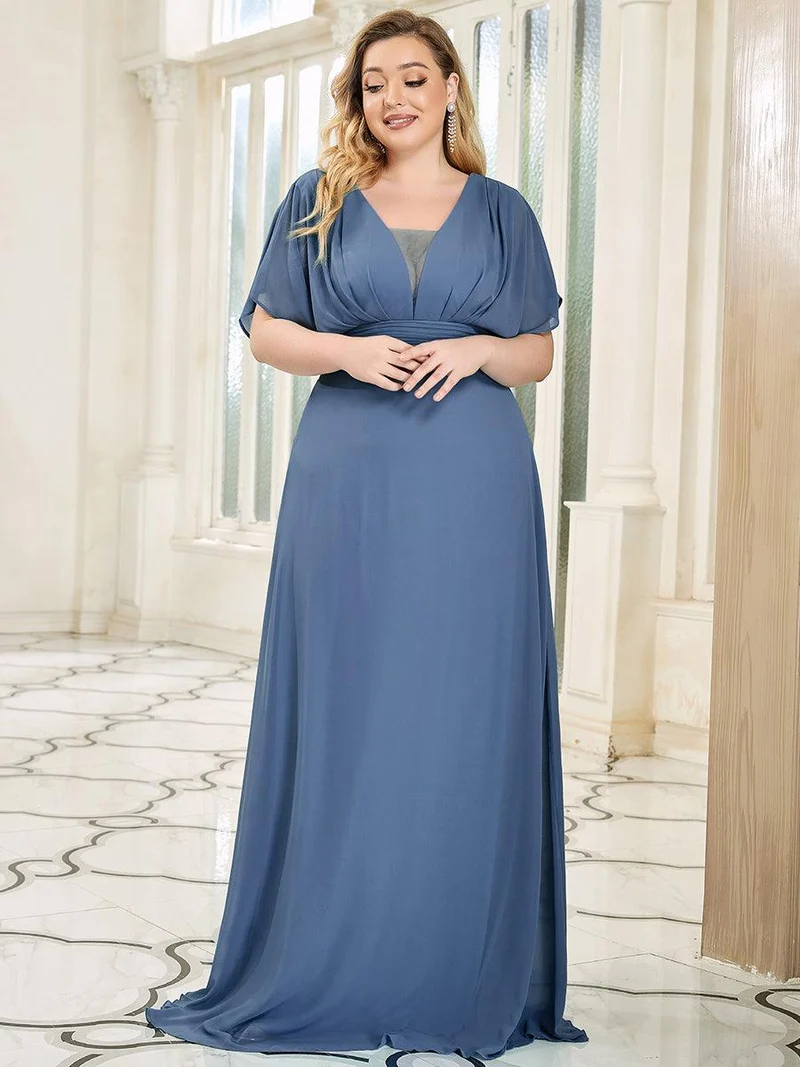 ever AMBRYN|Robe de soirée longue en mousseline de soie à taille empire coupe A(Vente finale)