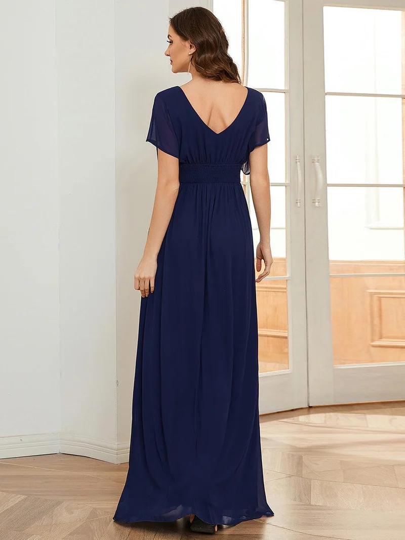 ever AMBRYN|Robe de soirée longue en mousseline de soie à taille empire coupe A(Vente finale)
