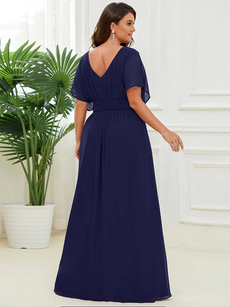 ever AMBRYN|Robe de soirée longue en mousseline de soie à taille empire coupe A(Vente finale)