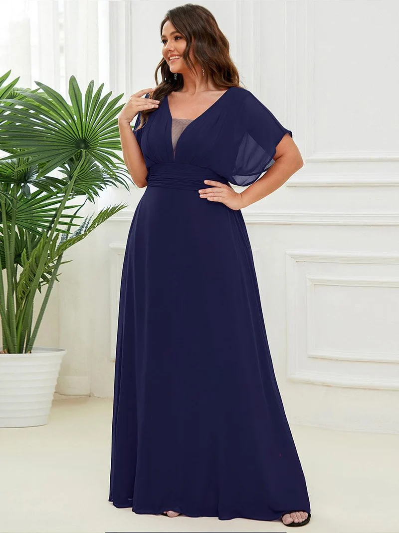 ever AMBRYN|Robe de soirée longue en mousseline de soie à taille empire coupe A(Vente finale)
