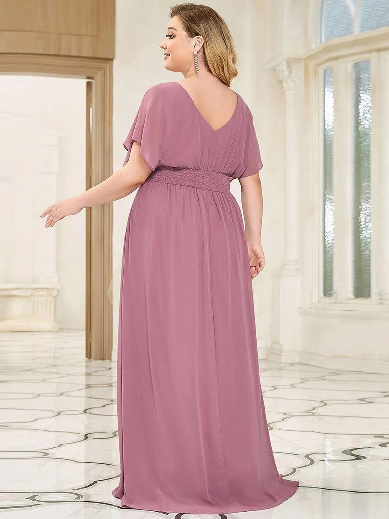 ever AMBRYN|Robe de soirée longue en mousseline de soie à taille empire coupe A(Vente finale)