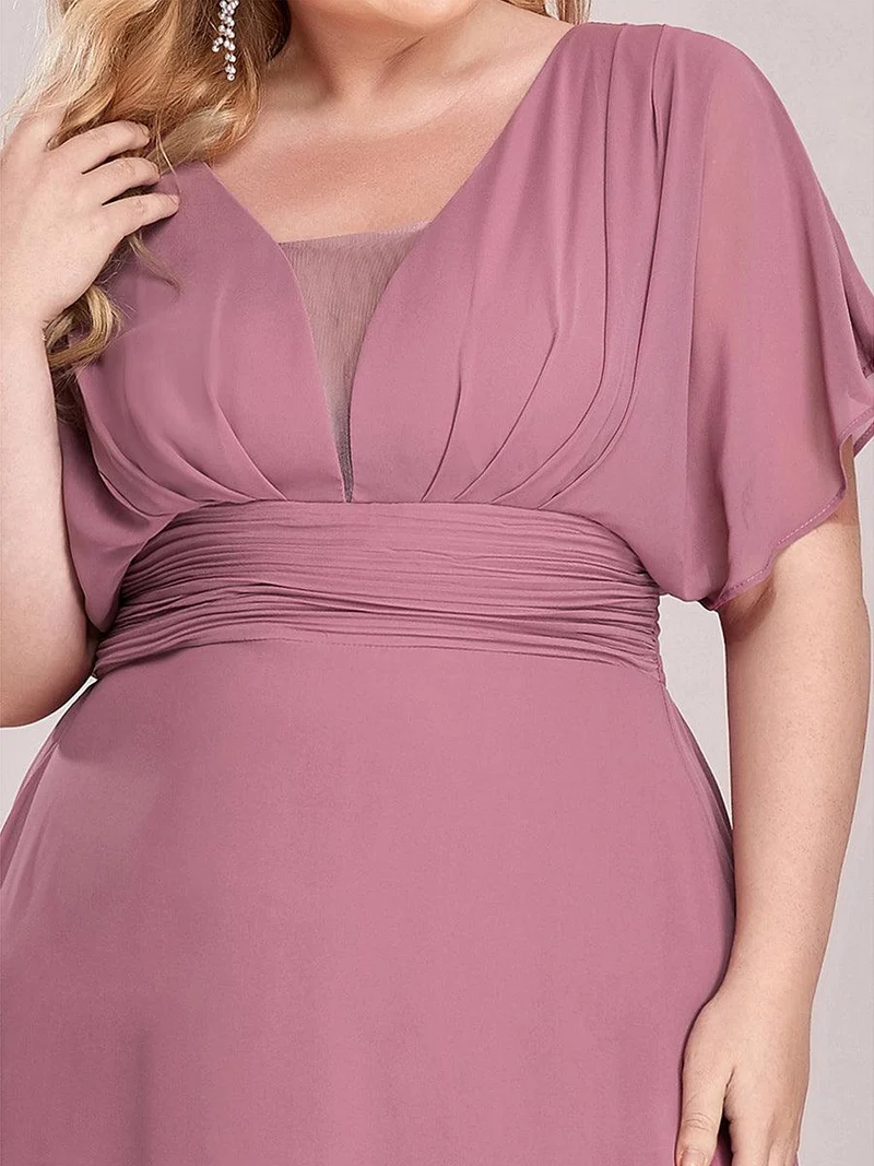 ever AMBRYN|Robe de soirée longue en mousseline de soie à taille empire coupe A(Vente finale)