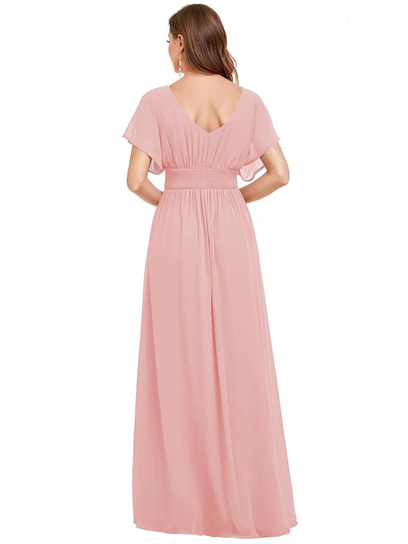 ever AMBRYN|Robe de soirée longue en mousseline de soie à taille empire coupe A(Vente finale)