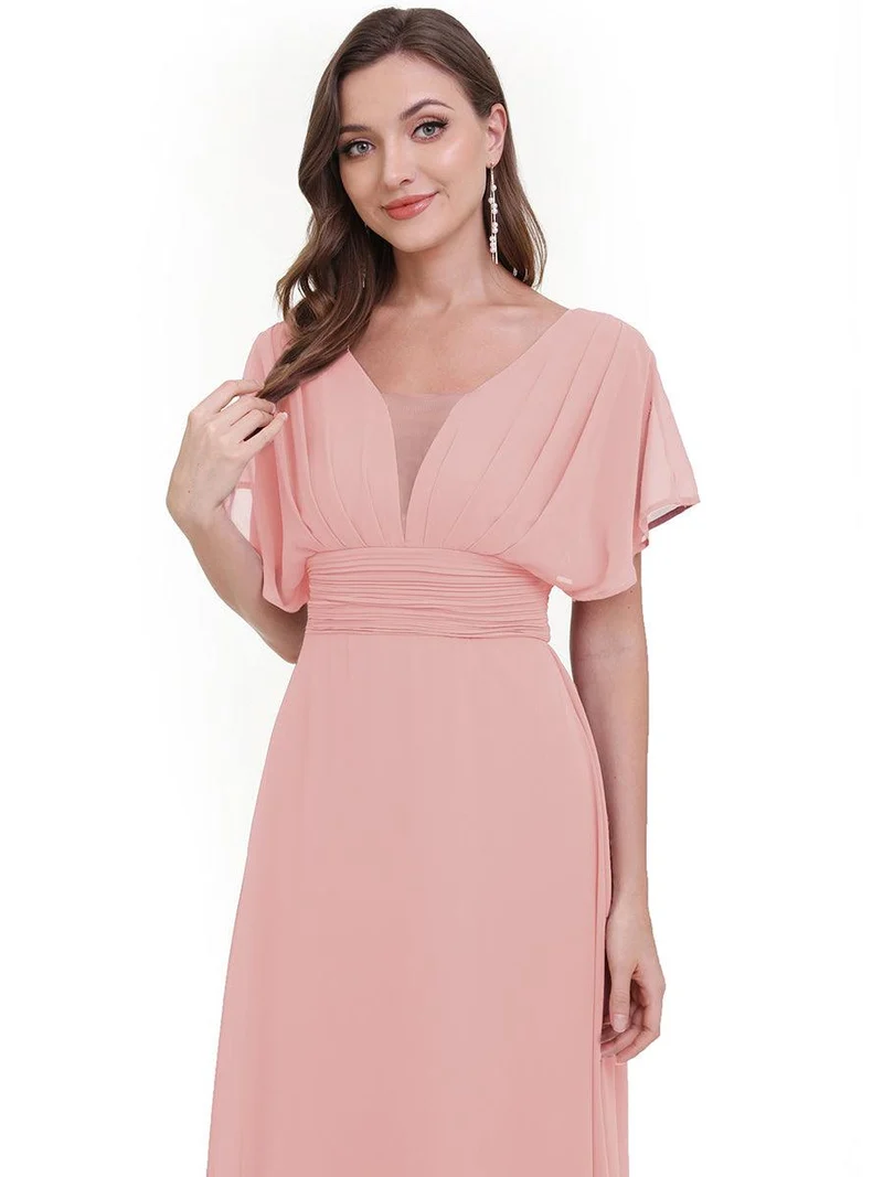 ever AMBRYN|Robe de soirée longue en mousseline de soie à taille empire coupe A(Vente finale)