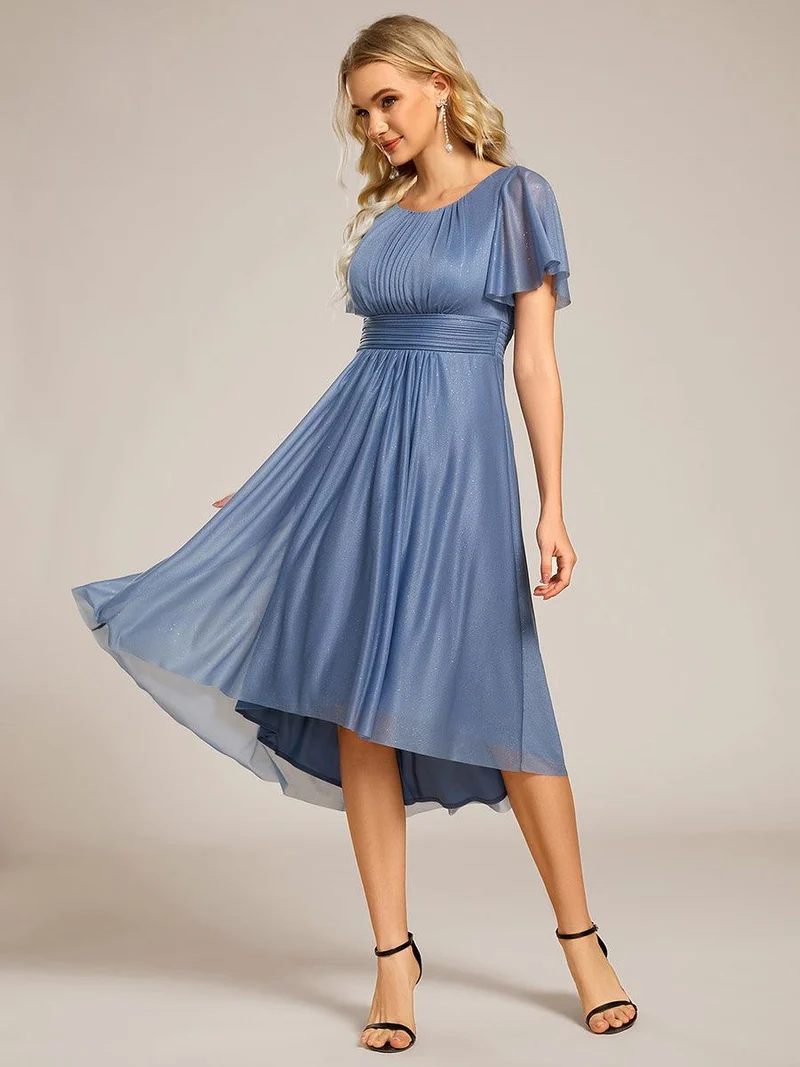 ever CLARYN|Robe d'invitée de mariage mi-longue à col rond et paillettes