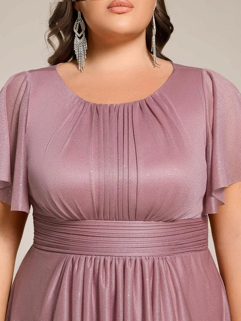 ever CLARYN|Robe d'invitée de mariage mi-longue à col rond et paillettes