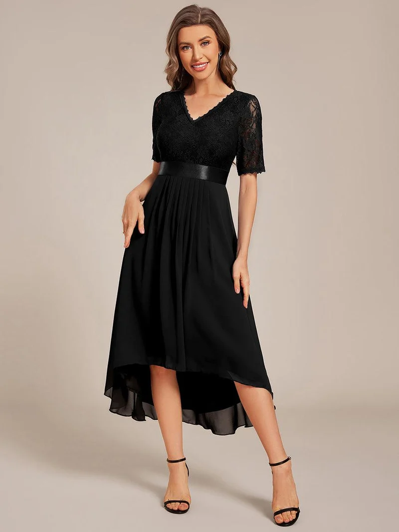 ever JOLEN|Robe d'invitée mi-longue en mousseline à empiècements en dentelle