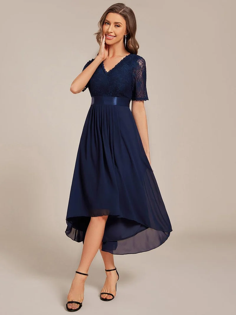 ever JOLEN|Robe d'invitée mi-longue en mousseline à empiècements en dentelle