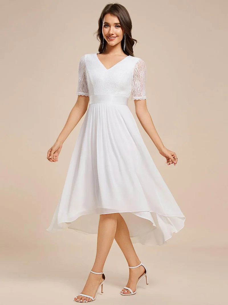 ever JOLEN|Robe d'invitée mi-longue en mousseline à empiècements en dentelle