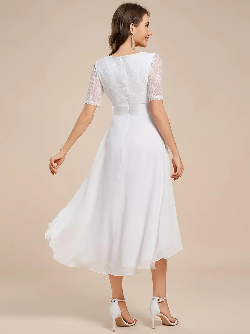 ever JOLEN|Robe d'invitée mi-longue en mousseline à empiècements en dentelle