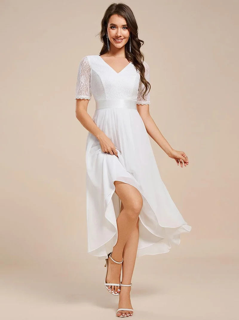ever JOLEN|Robe d'invitée mi-longue en mousseline à empiècements en dentelle