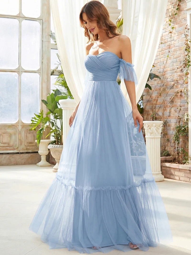 ever LUCIE|Robe de demoiselle d'honneur en maille à épaules dénudées