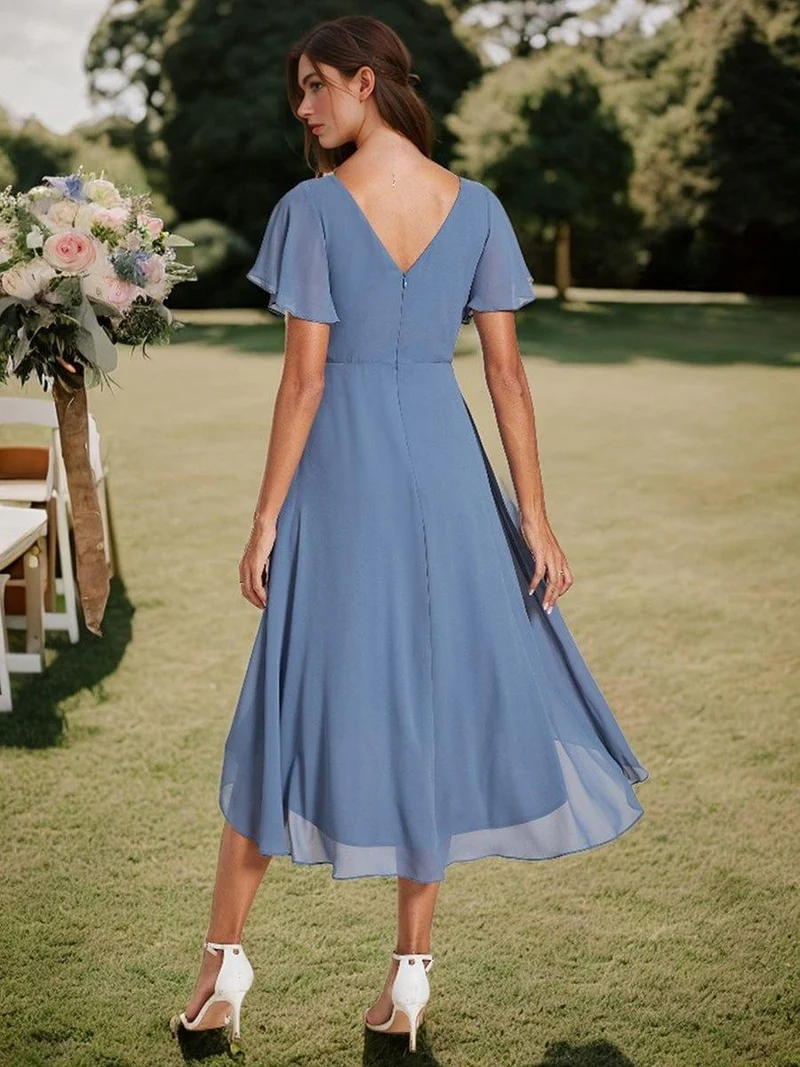 Meilleurs Choix de Robes de Demoiselle d'Honneur Bleu Poussiéreux