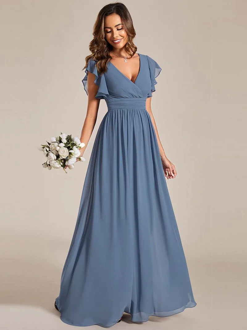 Meilleurs Choix de Robes de Demoiselle d'Honneur Bleu Poussiéreux