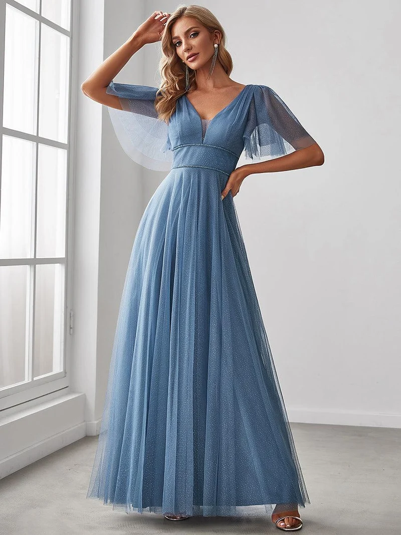 Meilleurs Choix de Robes de Demoiselle d'Honneur Bleu Poussiéreux