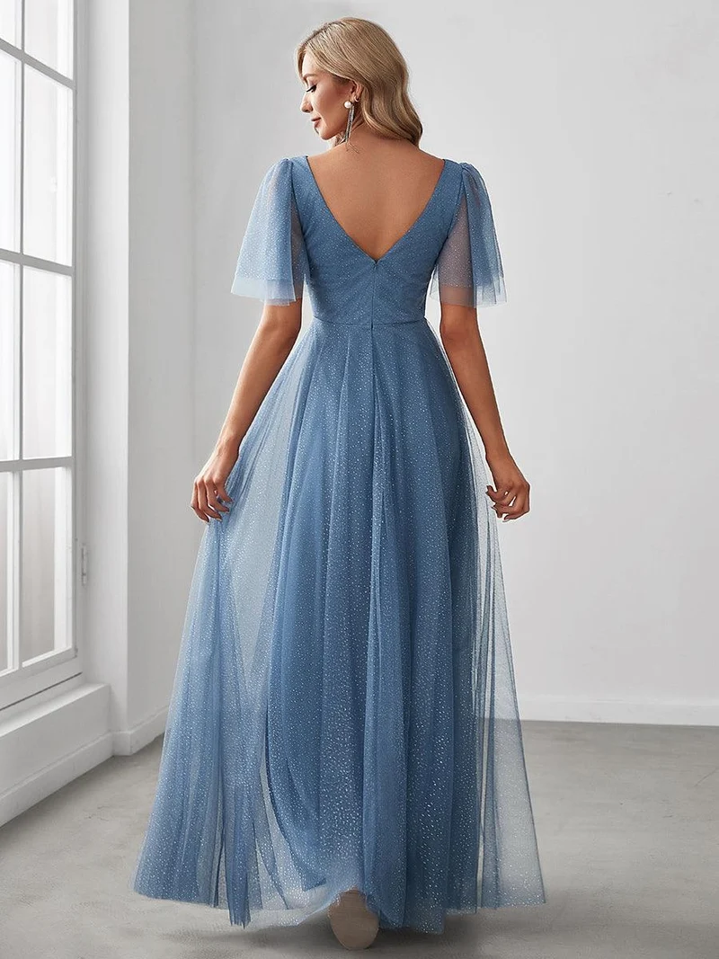 Meilleurs Choix de Robes de Demoiselle d'Honneur Bleu Poussiéreux