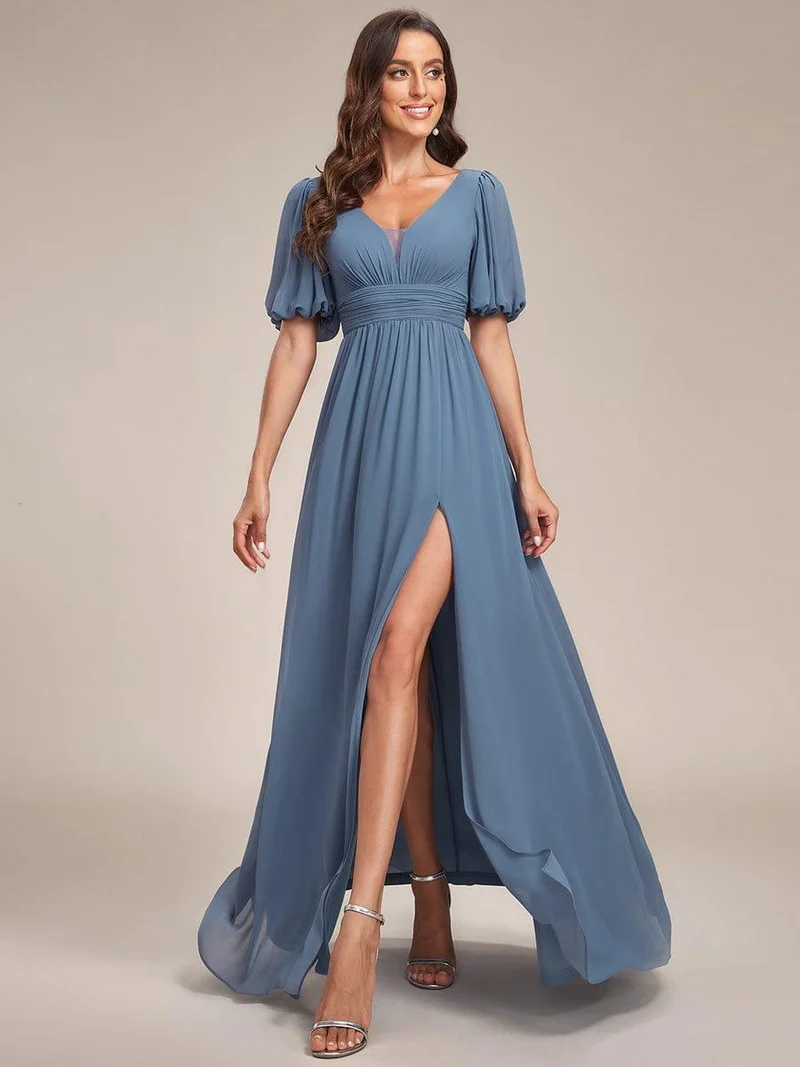 Meilleurs Choix de Robes de Demoiselle d'Honneur Bleu Poussiéreux