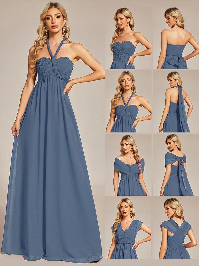 Meilleurs Choix de Robes de Demoiselle d'Honneur Bleu Poussiéreux