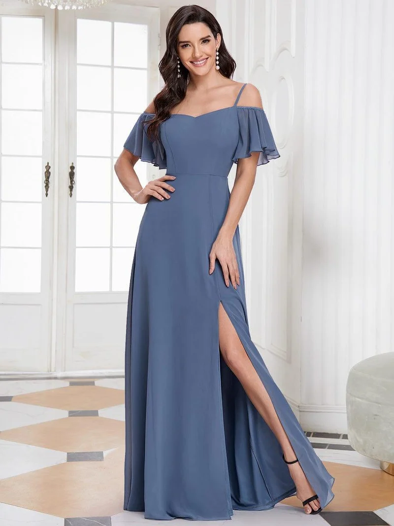 Meilleurs Choix de Robes de Demoiselle d'Honneur Bleu Poussiéreux