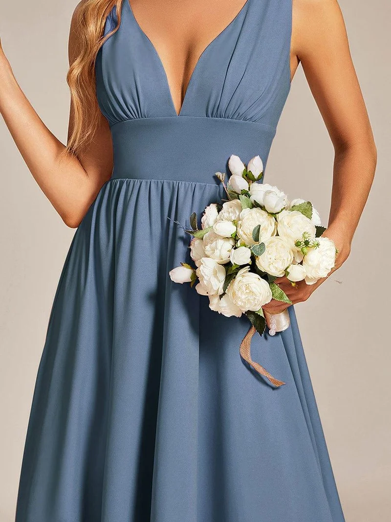 Meilleurs Choix de Robes de Demoiselle d'Honneur Bleu Poussiéreux