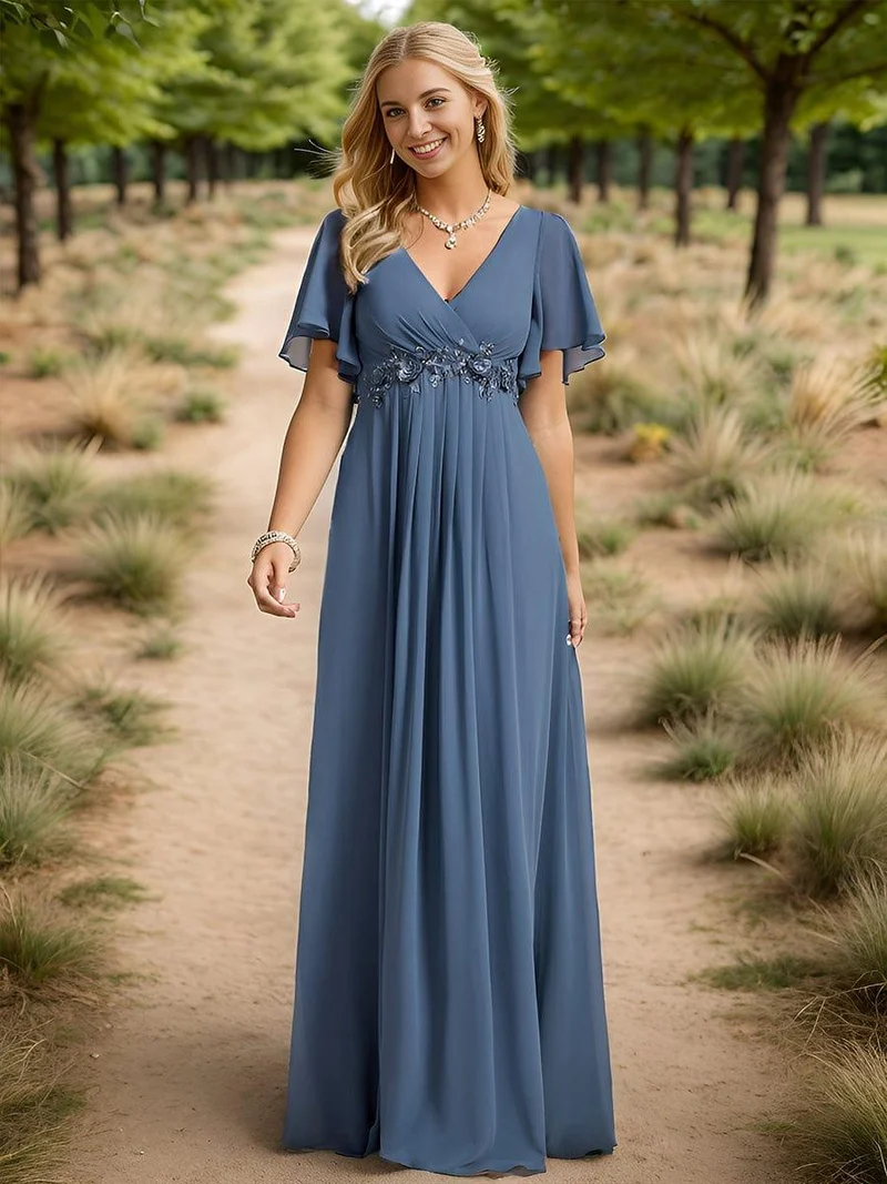 Meilleurs Choix de Robes de Demoiselle d'Honneur Bleu Poussiéreux