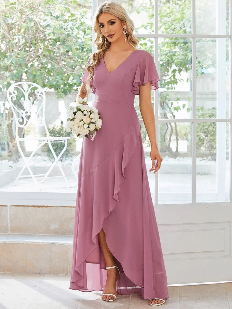 Meilleurs Choix de Robes de Demoiselle d'Honneur à Motif d'Orchidées Violettes