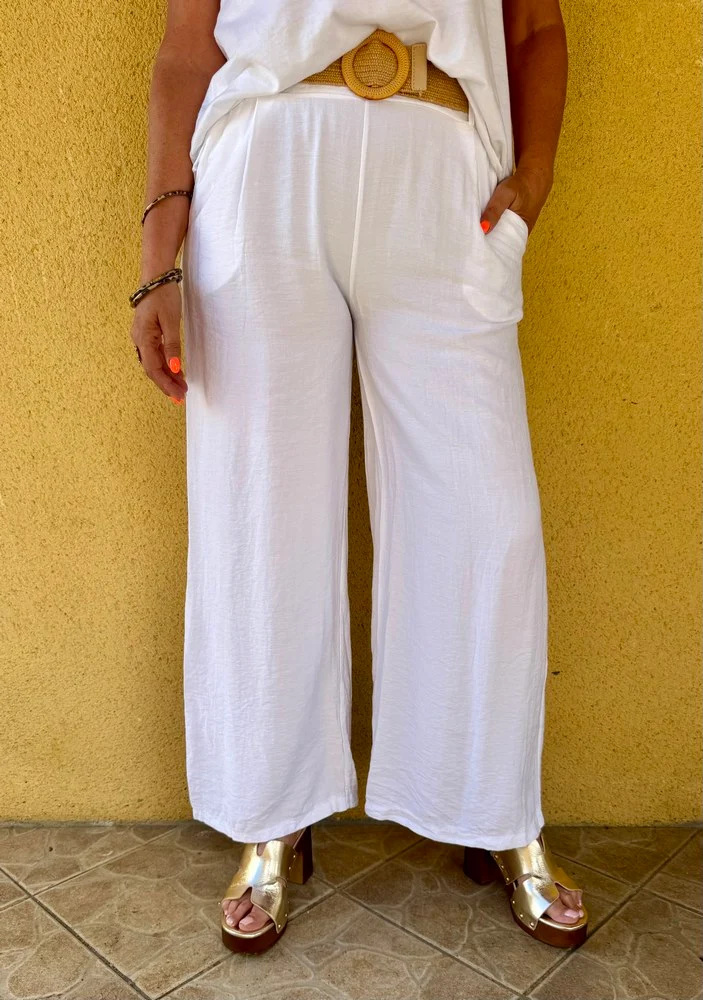 Pantalon fluide Théo blanc