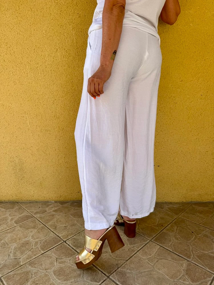 Pantalon fluide Théo blanc