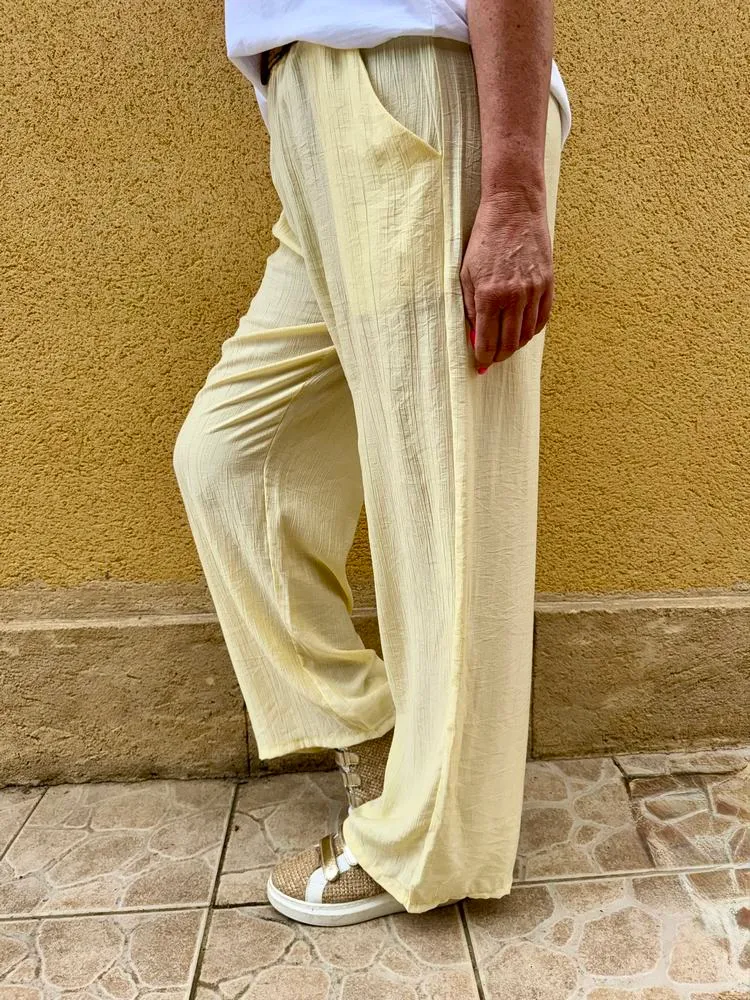 Pantalon fluide Elio jaune