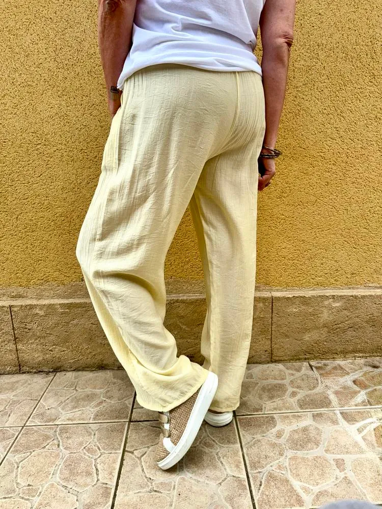Pantalon fluide Elio jaune