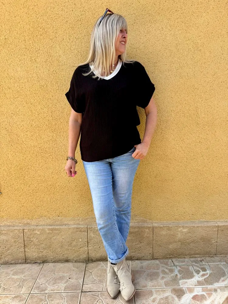 Teeshirt en viscose Armando noir