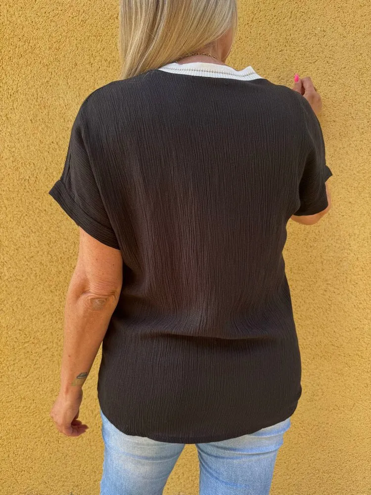 Teeshirt en viscose Armando noir