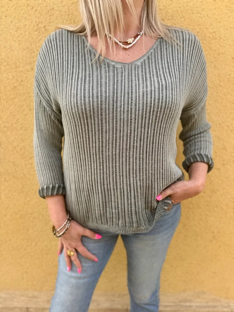Pull fin Nico kaki
