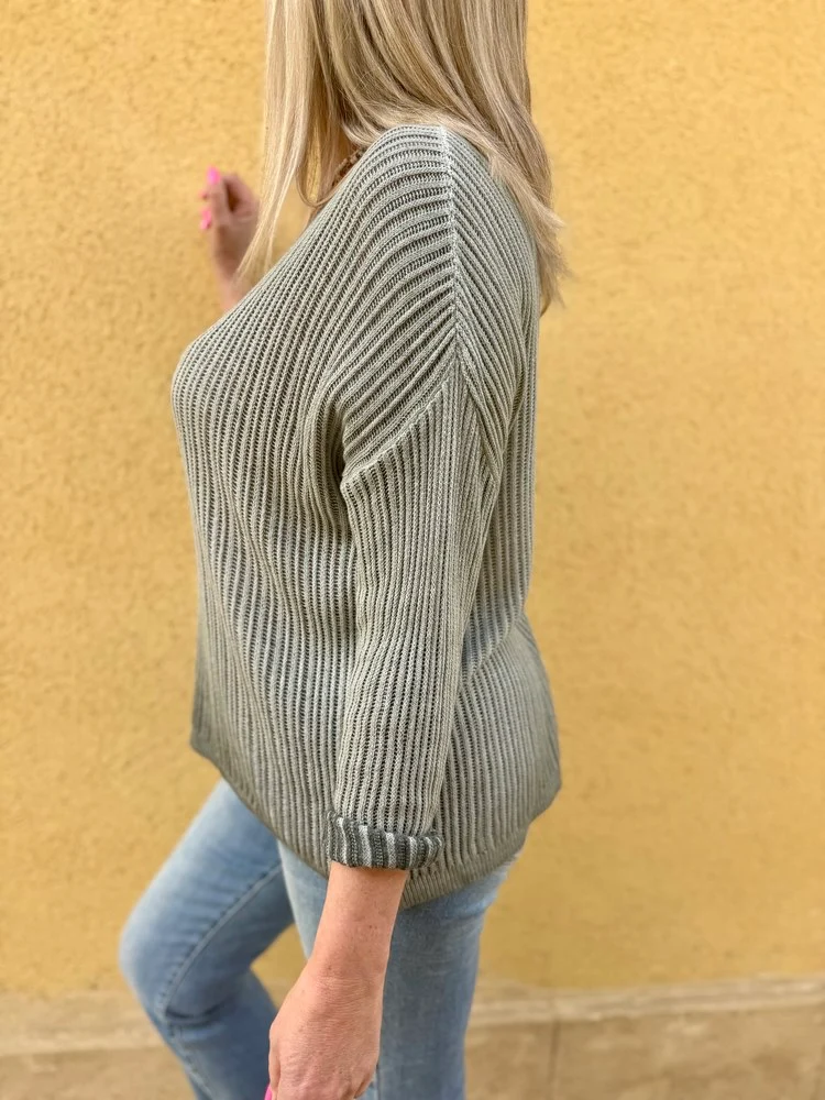 Pull fin Nico kaki