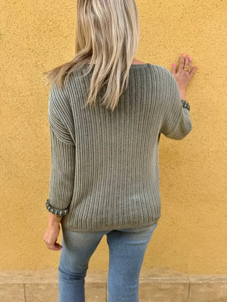 Pull fin Nico kaki