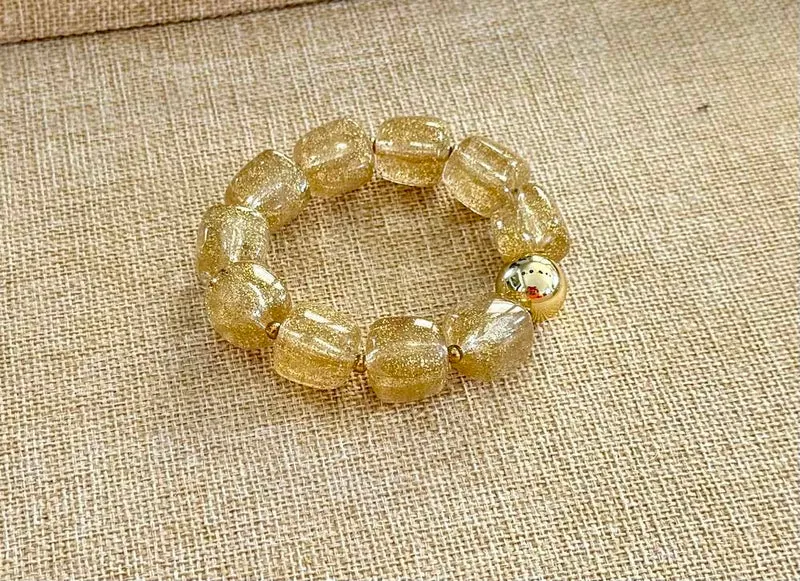 Bracelet élastiqué pailleté Milan doré