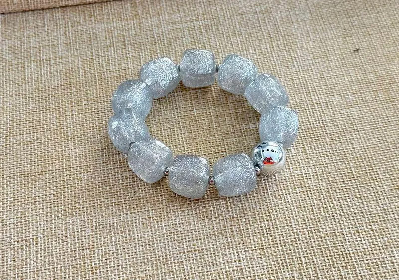 Bracelet élastiqué pailleté Milan argenté