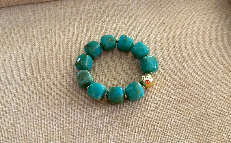 Bracelet élastiqué Milan vert jade