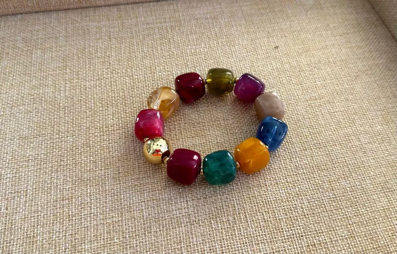 Bracelet élastiqué Milan multicolore