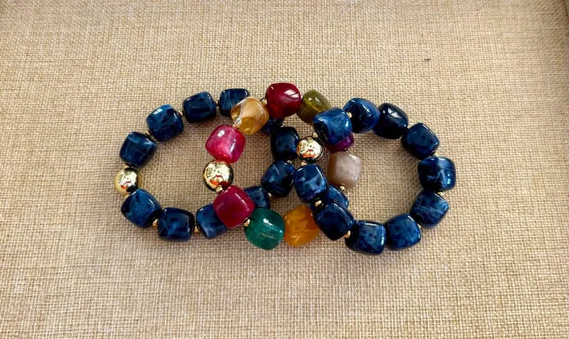 Bracelet élastiqué Milan multicolore
