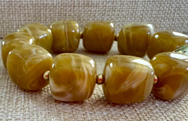 Bracelet élastiqué Milan camel