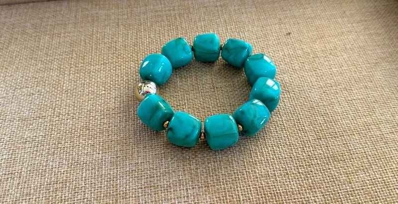 Bracelet élastiqué Milan turquoise