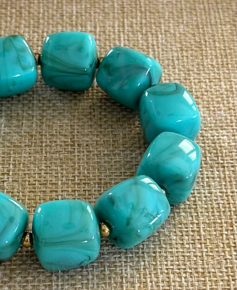 Bracelet élastiqué Milan turquoise