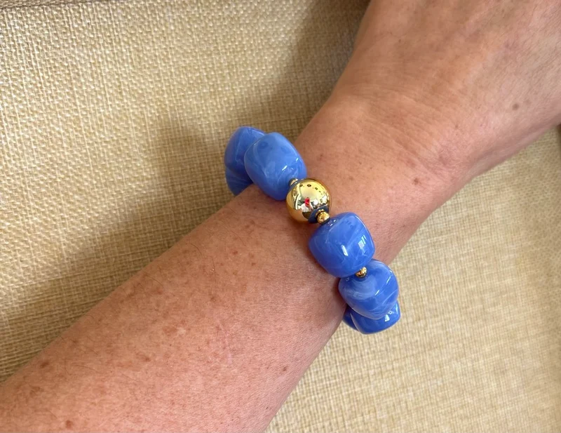 Bracelet élastiqué Milan bleu roi