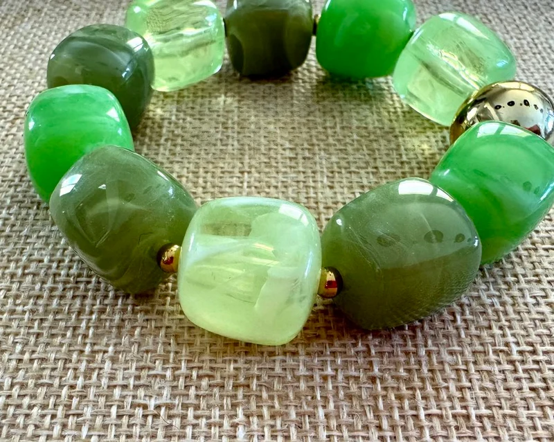 Bracelet élastiqué Milan vert