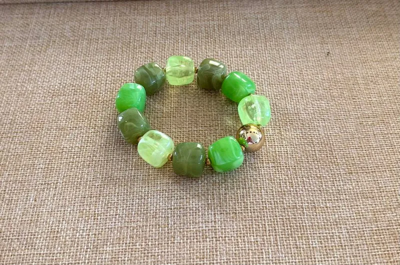Bracelet élastiqué Milan vert