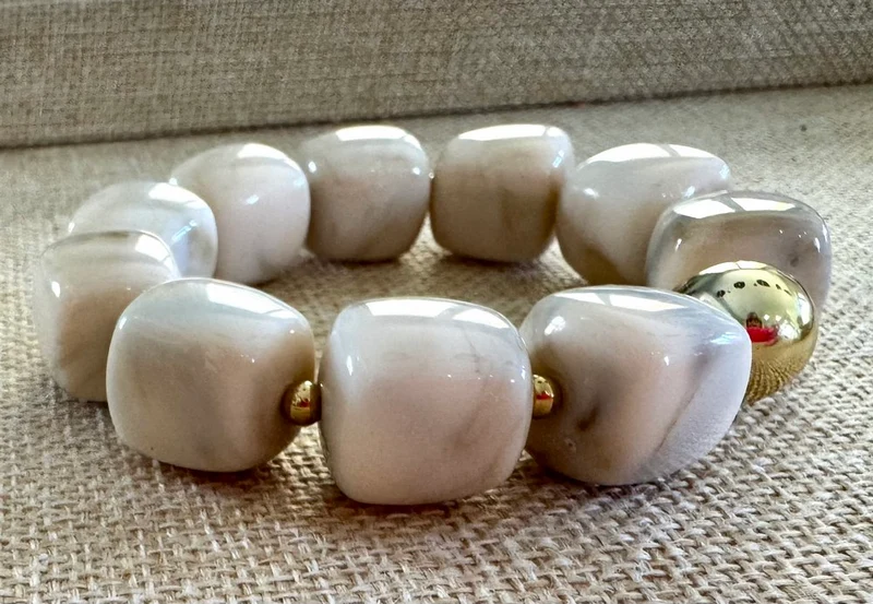 Bracelet élastiqué Milan beige