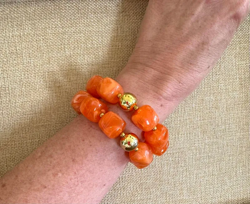 Bracelet élastiqué Milan orange