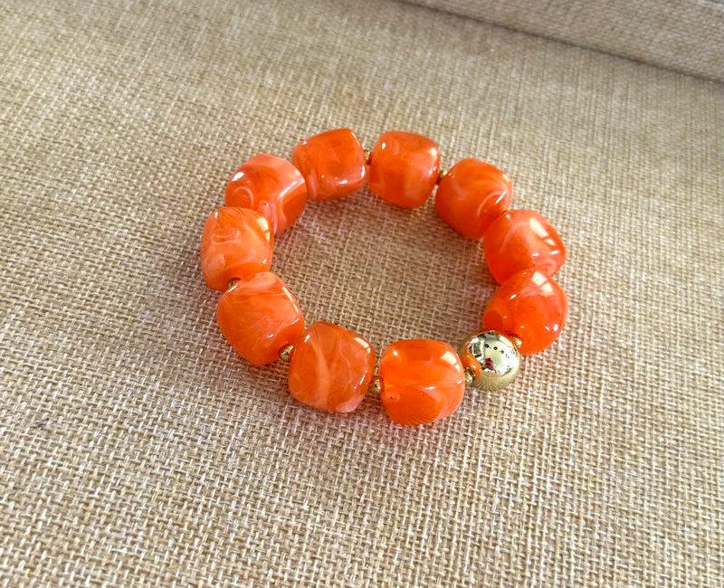 Bracelet élastiqué Milan orange