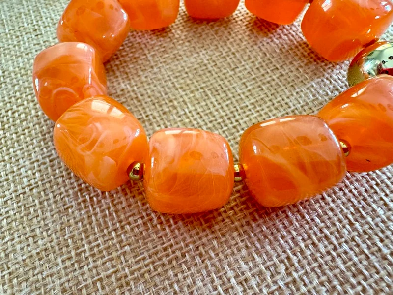 Bracelet élastiqué Milan orange